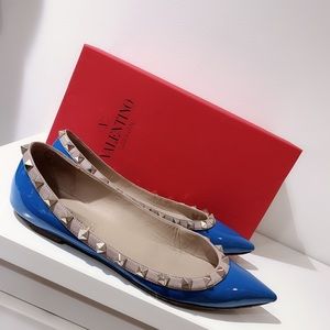VALENTINO Blue Stud Flats